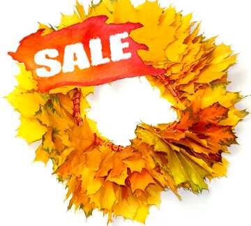 FX №194998 Autumn wreath isolated sale discount banner design letter