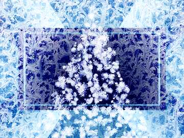 FX №194775 Clipart Christmas tree snowflakes Frozen window texture
