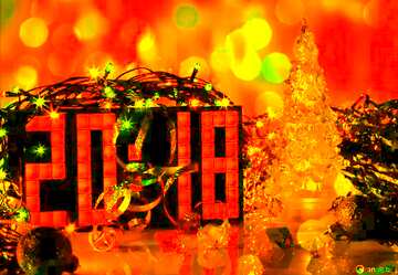 FX №194064 Happy New Year 2018 bokeh  Christmas background