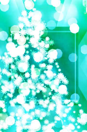 FX №194660 Merry Christmas and new year frame. Christmas snow,  snowflakes and green Christmas tree.  Clipart...