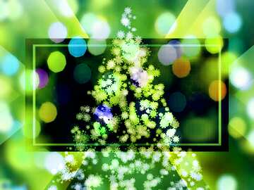 FX №194747 Christmas tree snowflakes bokeh lights card
