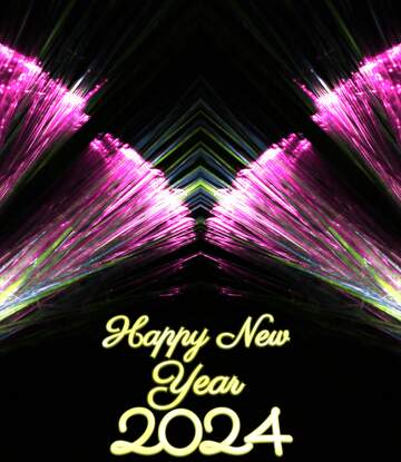 FX №194438 happy new year 2024  Lights fractal card background