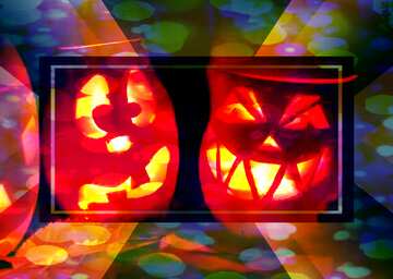 FX №194050  Pumpkins Halloween Colored Bokeh Lights