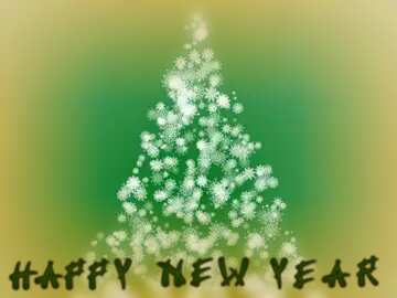 FX №194593 Happy new year  Clipart Christmas tree green snowflakes