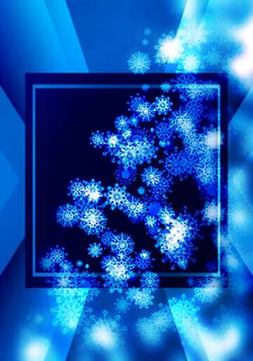 FX №194731 Christmas tree blue  snowflakes frame business