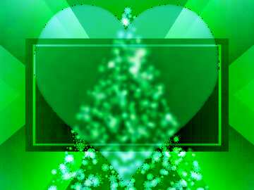 FX №194760 Clipart Christmas tree snowflakes love heart frame