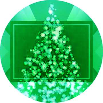 FX №194758 Clipart Christmas tree snowflakes circle frame