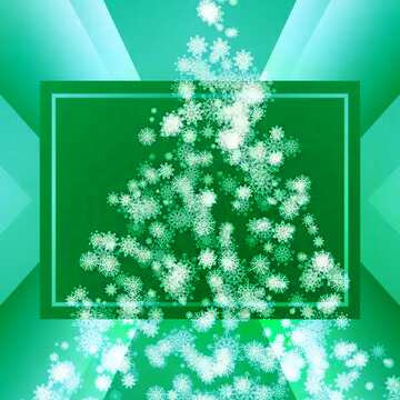 FX №194739 Christmas tree green snowflakes effect