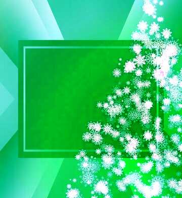FX №194638 Christmas green background with snowflake and shiny snow. New Year background with space for text