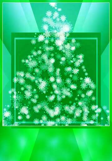 FX №194735 Christmas tree snowflakes frame card blank