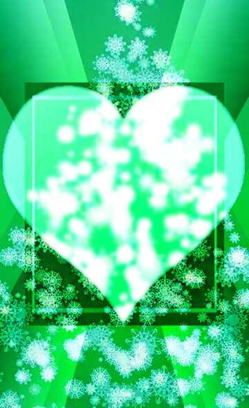 FX №194635 Christmas tree of snowflakes love heart card