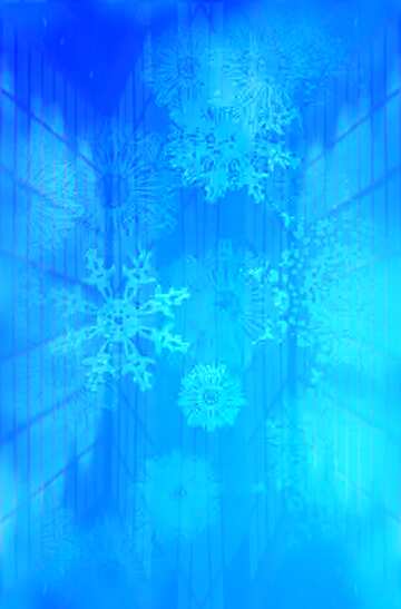 FX №194561  Geometric square backdrop blue Snowflakes