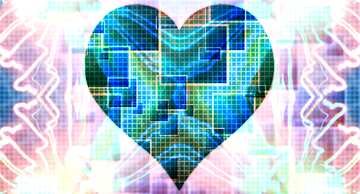 FX №194369  pattern light mosaic Heart Love Squares Ruler
