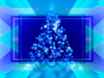 FX №194694 Christmas tree on blue background. Snowflakes Christmas tree as symbol of Happy New Year, Merry...