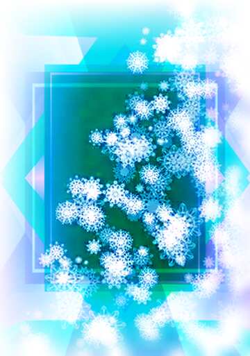 FX №194711 Christmas tree snowflakes white frame
