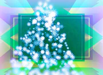 FX №194717 Christmas tree snowflakes template frame