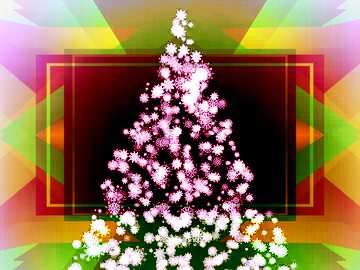 FX №194656 Abstract winter colorful background, with stars, snowflakes and Christmas tree, illustration