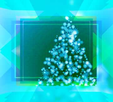 FX №194718 Christmas tree snowflakes fuzzy border frame