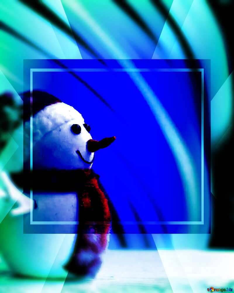 Snowman blurred background template №48081