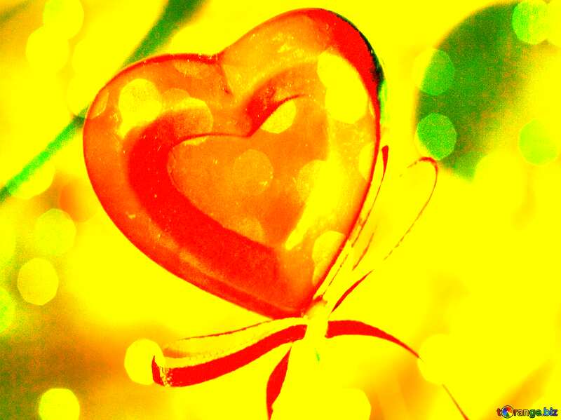 valentines Day yellow  background Congratulations heart №3608