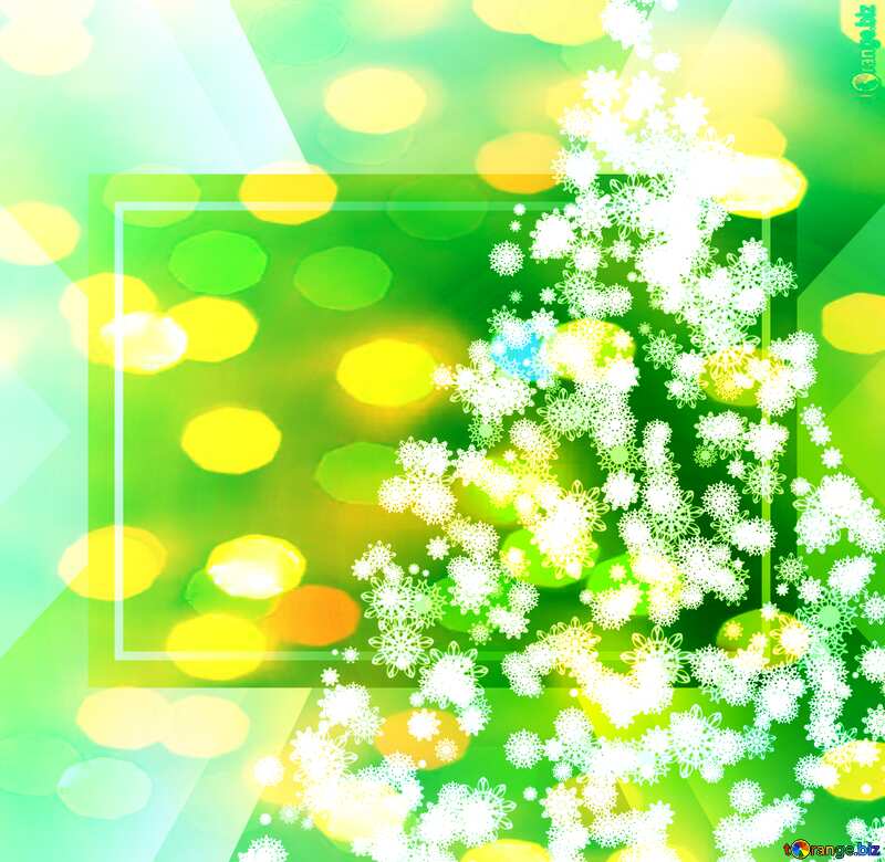 Shining Christmas tree Background. Christmas Lights. Happy New Year Banner. Elegant Snow Template. Frame illustration №40736
