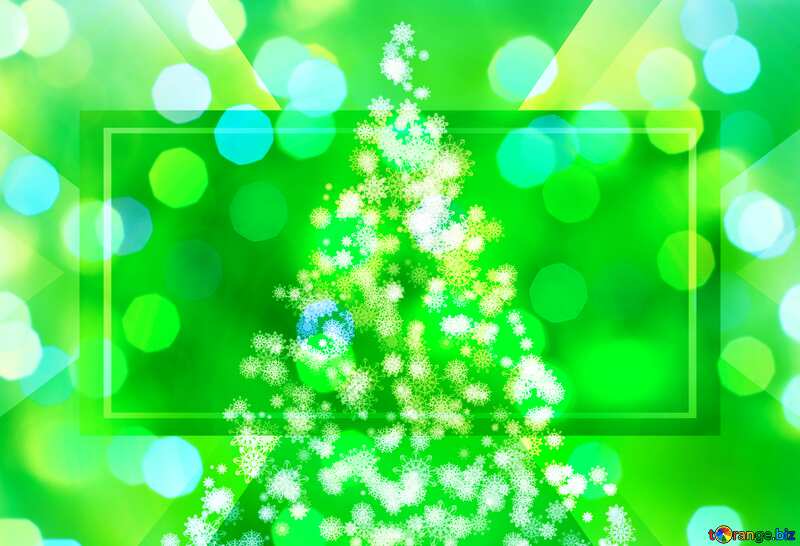 Clipart Christmas tree snowflakes bokeh lights №40736