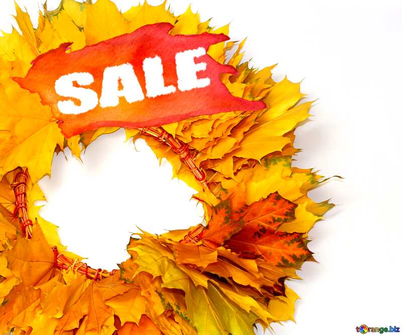 Autumn wreath sale discount banner design letter №40864