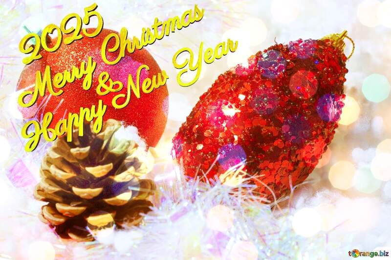 Merry Christmas Happy Year 2025 Greetings Card Background №6339