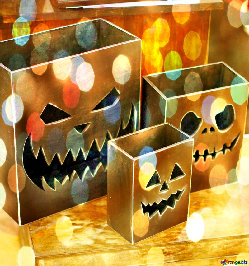 Halloween Boxes bokeh  background №47251