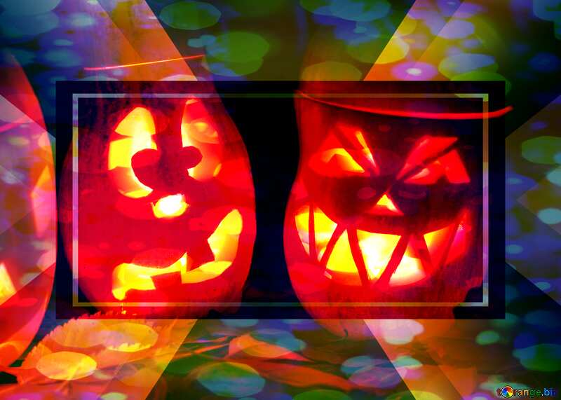  Pumpkins Halloween Colored Bokeh Lights №24317