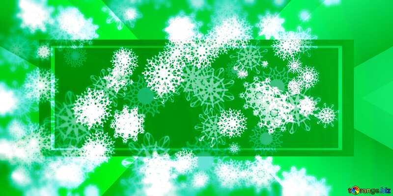 snowflakes Christmas green blur frame №40736