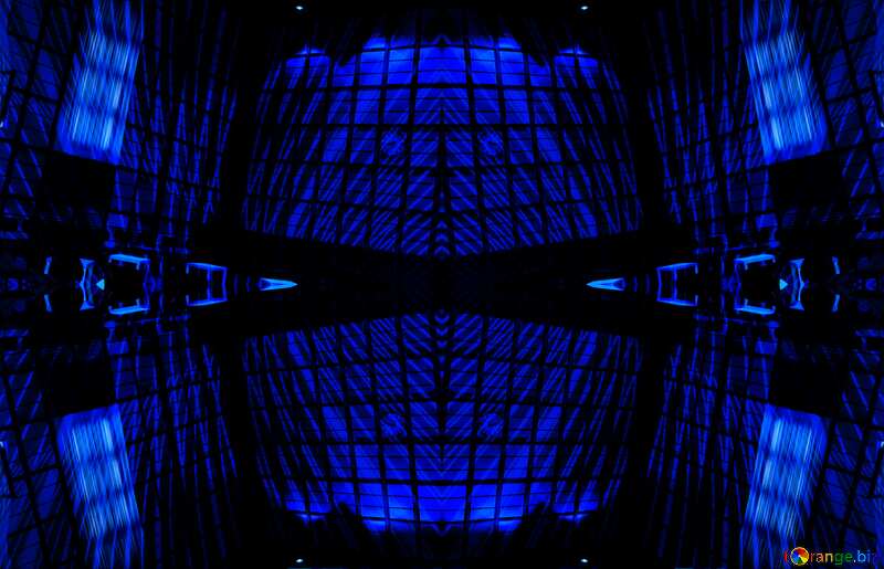Geometric square blue lights №221