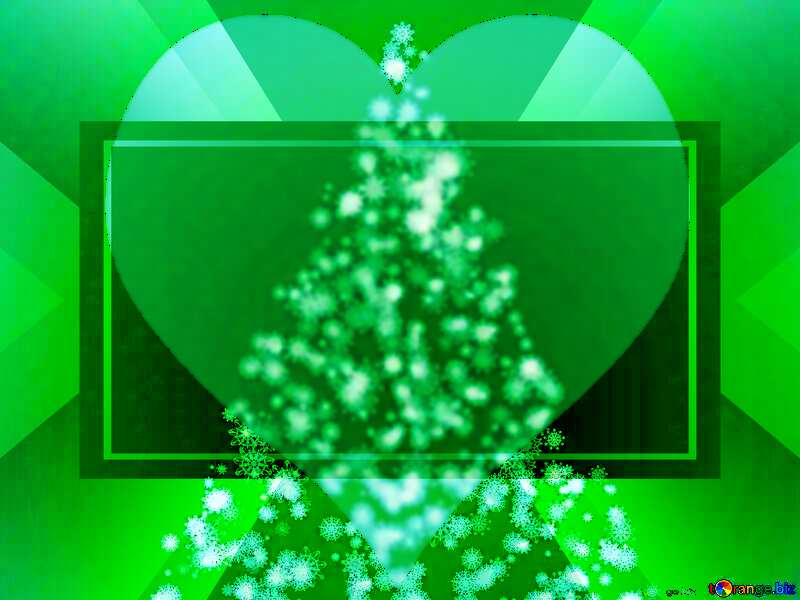 Clipart Christmas tree snowflakes love heart frame №40736