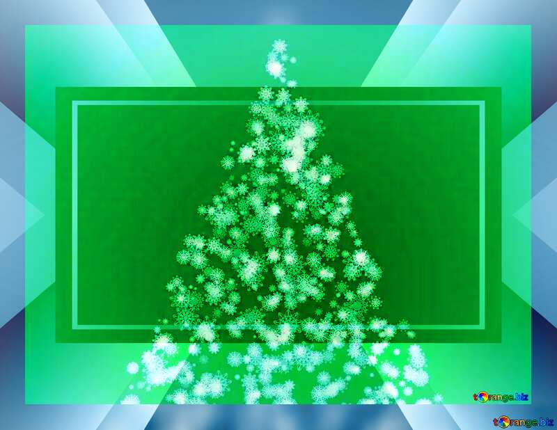 Christmas tree green of snowflakes border fuzzy clipart №40736
