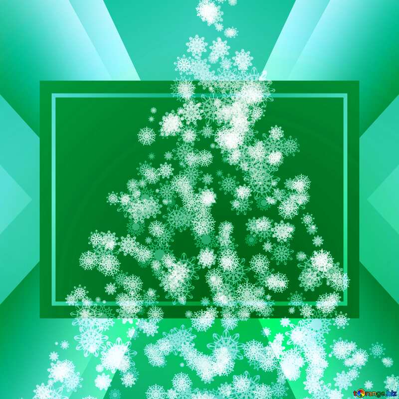Christmas tree green snowflakes effect №40736