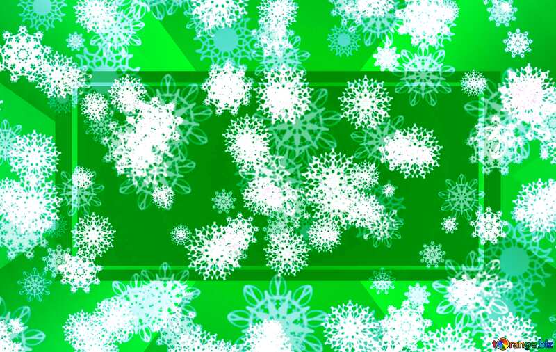 snowflakes green christmas clipart frame №40736