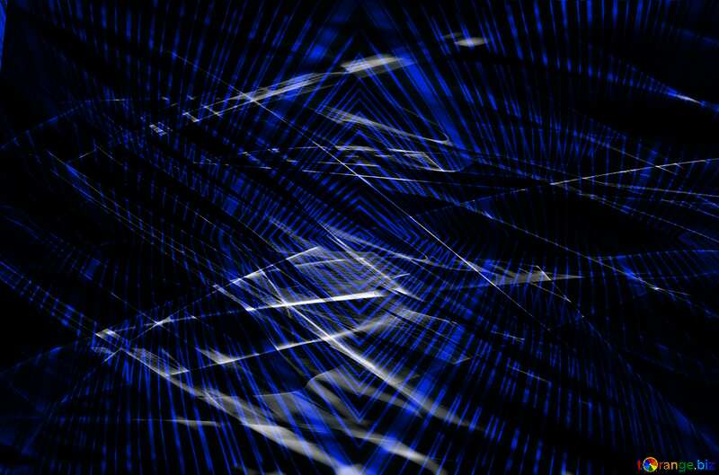Dark blue blurring fragment lights lines curves pattern №40614