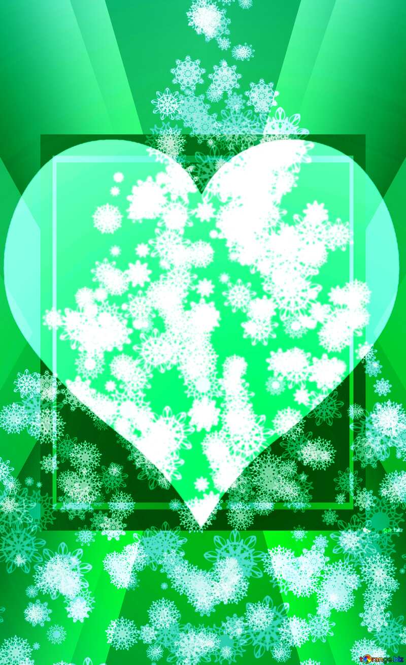 Christmas tree of snowflakes love heart card №40736