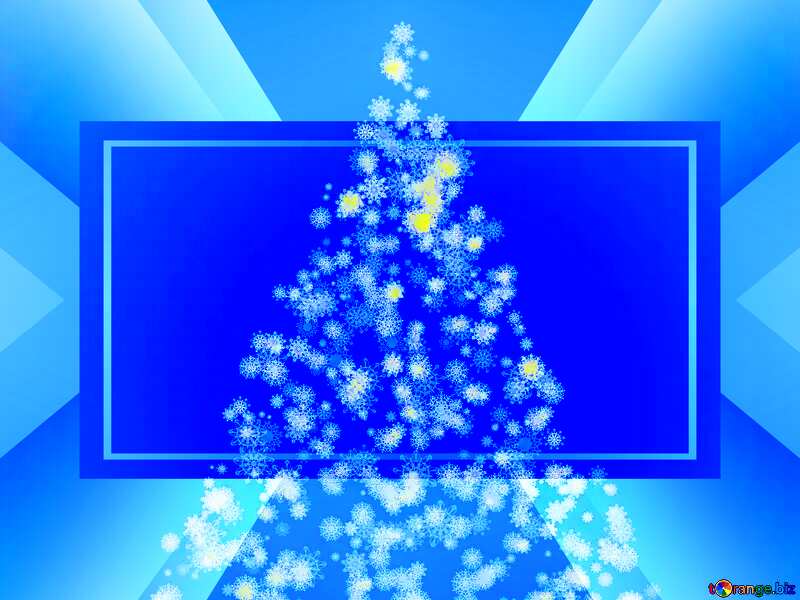 Abstract Christmas background with white snowflake borders and copy space in the center. Blue illustration. №40736