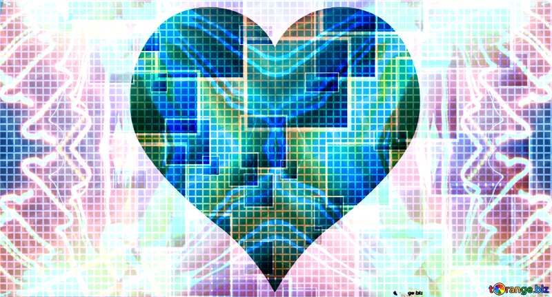  pattern light mosaic Heart Love Squares Ruler №49678