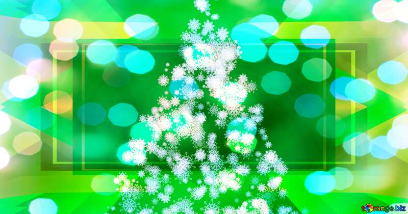 Christmas tree snowflakes background №40736