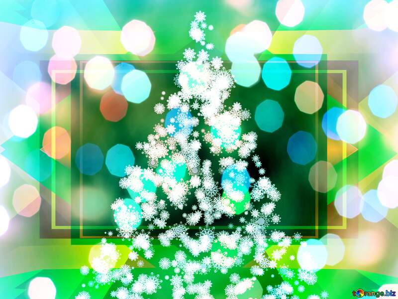 snowflake tree   Christmas design for greeting card. Frame illustration, merry xmas snow flake header or banner, wallpaper or backdrop decor №40736