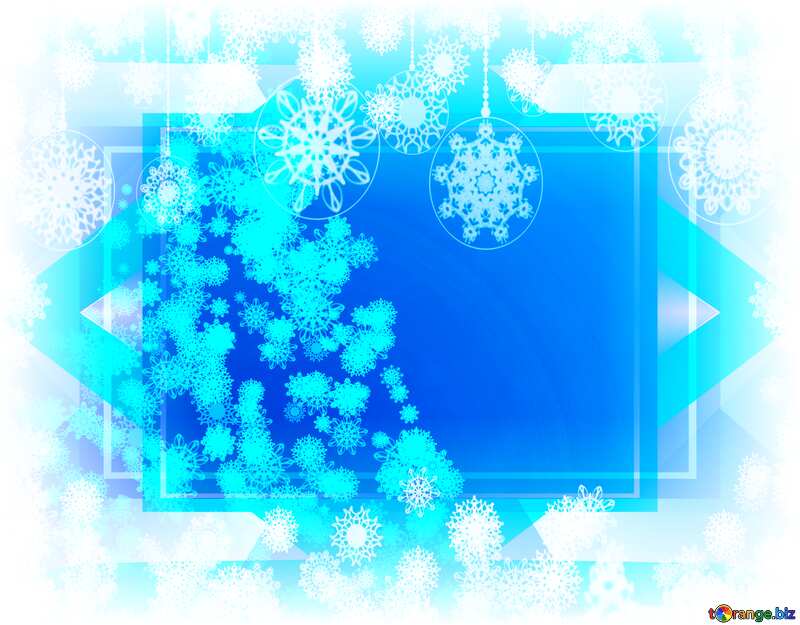 Winter blue  Christmas tree snowflakes template №40736