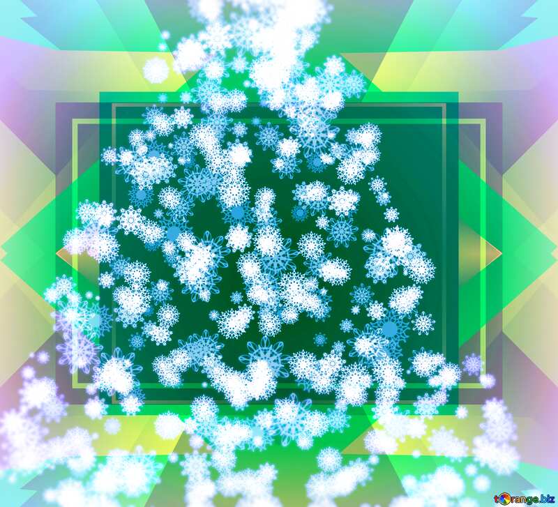 Christmas tree of snowflakes template frame blur picture №40736