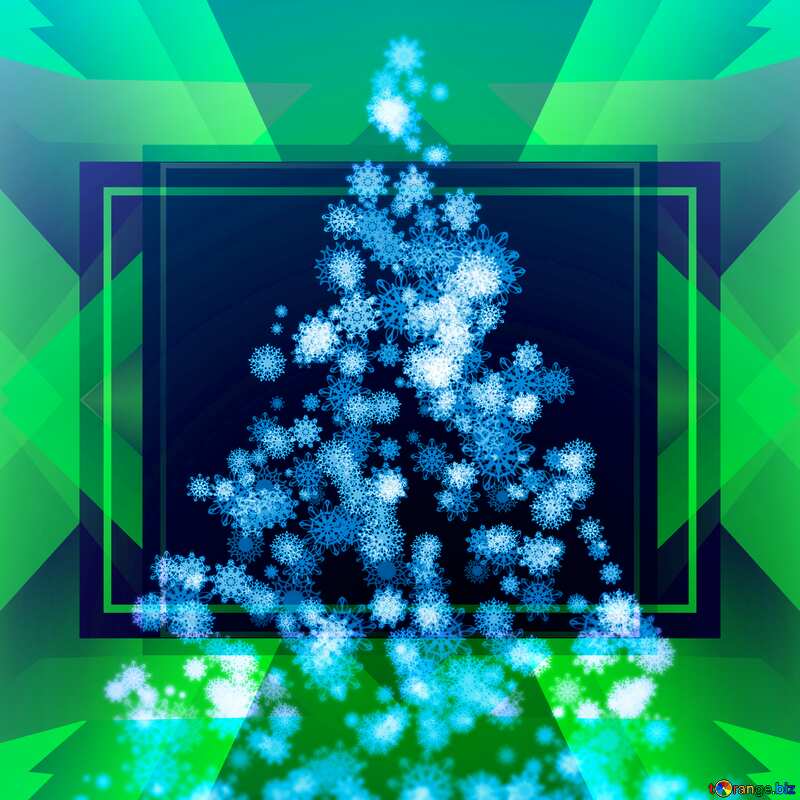Christmas tree snowflakes template frame blur №40736
