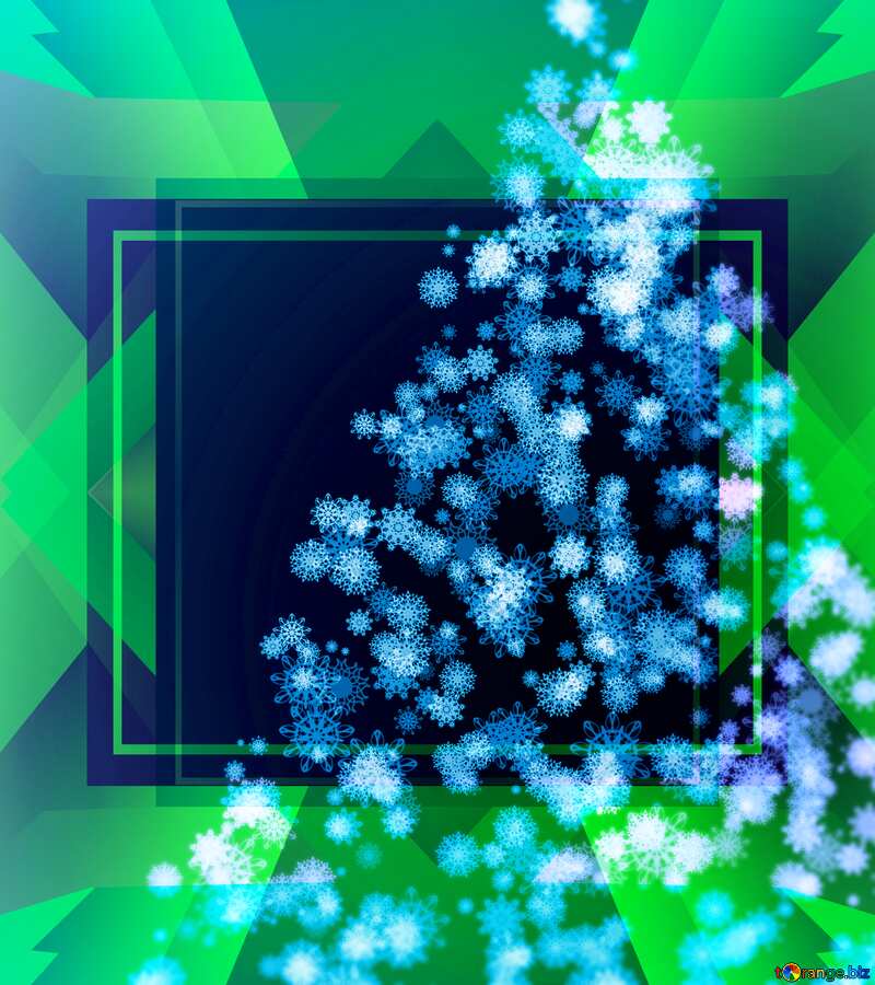 Clipart Christmas tree snowflakes frame template №40736