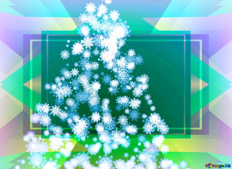 Christmas tree snowflakes template frame №40736