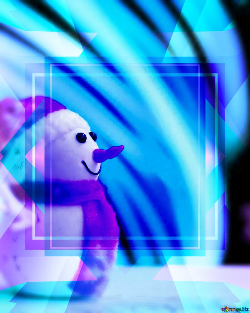 Snowman blurred template business blue frame №48081