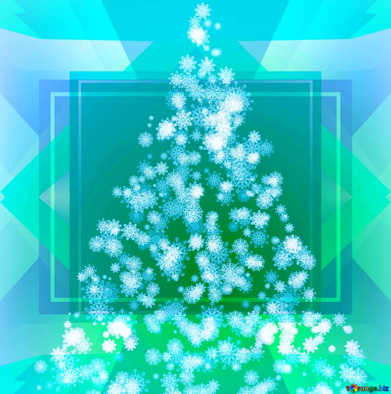 Christmas tree snowflakes template №40736