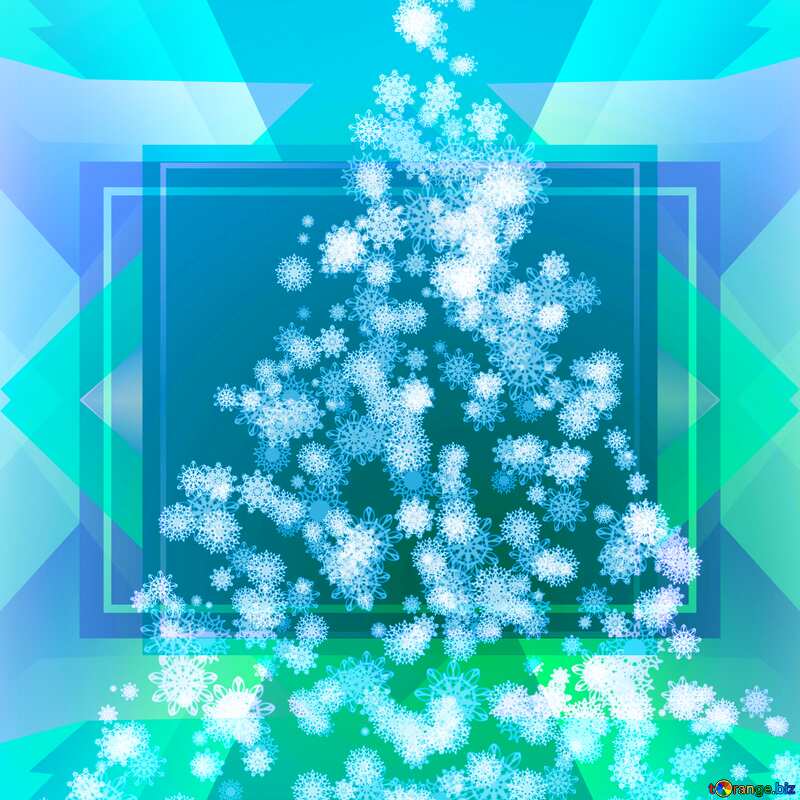 Christmas background with shiny effect, snow, stars and snowflakes frame illustration №40736